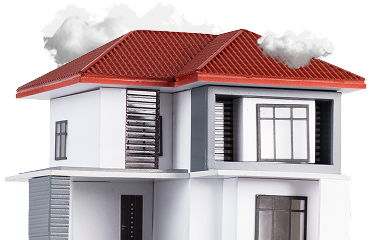 Modern house with red roof